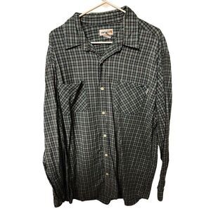 Carhartt Button Down Shirt Green Plaid Long Sleeve Work Wear Size Extra Large XL